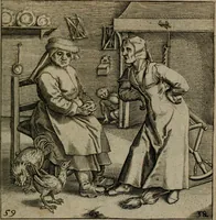 Picture 59 of 72 from Proscenivm vitæ hvmanæ, siue Emblematvm secvlarivm, ivcvndissima, & artificiosissima varietate vitæ hvmanæ & seculi huius deprauati mores, ac studia peruersissima adumbrantium: et Latinis versibvs, explicatorum, decades septem multis figuris adauctæ, & in vsum studiosæ inprimis iuuentutis ita adornatæ vt instar albi amicorvm sodalitatum symbolis, & insigniis conscribendis depingendisq; inseruire commode possint (1627), leaf 130