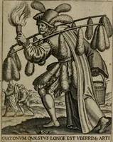 Picture 61 of 72 from Proscenivm vitæ hvmanæ, siue Emblematvm secvlarivm, ivcvndissima, & artificiosissima varietate vitæ hvmanæ & seculi huius deprauati mores, ac studia peruersissima adumbrantium: et Latinis versibvs, explicatorum, decades septem multis figuris adauctæ, & in vsum studiosæ inprimis iuuentutis ita adornatæ vt instar albi amicorvm sodalitatum symbolis, & insigniis conscribendis depingendisq; inseruire commode possint (1627), leaf 134
