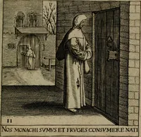 Picture 16 of 72 from Proscenivm vitæ hvmanæ, siue Emblematvm secvlarivm, ivcvndissima, & artificiosissima varietate vitæ hvmanæ & seculi huius deprauati mores, ac studia peruersissima adumbrantium: et Latinis versibvs, explicatorum, decades septem multis figuris adauctæ, & in vsum studiosæ inprimis iuuentutis ita adornatæ vt instar albi amicorvm sodalitatum symbolis, & insigniis conscribendis depingendisq; inseruire commode possint (1627), leaf 42