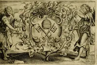 An illustration from Prosperi Fagnani Jus canonicum, sive, Commentaria absolutissima in V. libros decretales : cum indice copiosissimo rerum ac verborum alphabetica serie digesto, & iuxta materiarum varietatem distincto : tomus primus[-quintus] complectens primam[-secundam] partem primi libri Decretalium (1676)