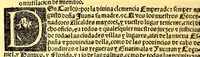 An illustration from Prouisio[n]es cedulas instruciones de su Magestad: : ordena[n]ças d[e] difu[n]tos y audie[n]cia, p[ar]a la buena expedicio[n] de los negocios, y administracio[n] d[e] justicia: y gouernacio[n] d[e]sta Nueua España: y p[ar]a el bue[n] tratamie[n]to y [con]seruacio[n] d[e] los yndios, dende el año 1525. hasta este presente de. 63 (1563)