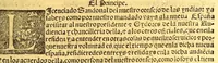 An illustration from Prouisio[n]es cedulas instruciones de su Magestad: : ordena[n]ças d[e] difu[n]tos y audie[n]cia, p[ar]a la buena expedicio[n] de los negocios, y administracio[n] d[e] justicia: y gouernacio[n] d[e]sta Nueua España: y p[ar]a el bue[n] tratamie[n]to y [con]seruacio[n] d[e] los yndios, dende el año 1525. hasta este presente de. 63 (1563)