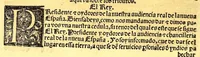 An illustration from Prouisio[n]es cedulas instruciones de su Magestad: : ordena[n]ças d[e] difu[n]tos y audie[n]cia, p[ar]a la buena expedicio[n] de los negocios, y administracio[n] d[e] justicia: y gouernacio[n] d[e]sta Nueua España: y p[ar]a el bue[n] tratamie[n]to y [con]seruacio[n] d[e] los yndios, dende el año 1525. hasta este presente de. 63 (1563)