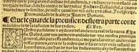 An illustration from Prouisio[n]es cedulas instruciones de su Magestad: : ordena[n]ças d[e] difu[n]tos y audie[n]cia, p[ar]a la buena expedicio[n] de los negocios, y administracio[n] d[e] justicia: y gouernacio[n] d[e]sta Nueua España: y p[ar]a el bue[n] tratamie[n]to y [con]seruacio[n] d[e] los yndios, dende el año 1525. hasta este presente de. 63 (1563)