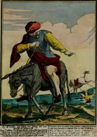 An illustration from Proverbii verificati : per l'esperienza cotidiana : come li megliori e più piacevoli informatori di massime salutifere : in 25 stampe leggiadre et espicationi dé versi, al profito d'ogni uno = Durch di tägliche Erfahrung beglaubt gemachte Sprich Wörter ... (1718)