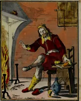 An illustration from Proverbii verificati : per l'esperienza cotidiana : come li megliori e più piacevoli informatori di massime salutifere : in 25 stampe leggiadre et espicationi dé versi, al profito d'ogni uno = Durch di tägliche Erfahrung beglaubt gemachte Sprich Wörter ... (1718)