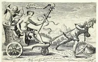 An illustration from Pugillus facetiarum iconographicaru[m] in studiosorum potissimum gratiam ex propijs eorundem albis desumptarum et iam primum hac forma editarum = Allerhand kurtzweilige Stücklein, allen Studenten furnemblich zu lieb auss ihren eigenen Stammbüchern zusamen gelesen und in dise Form gebracht zu Strasburg (1618)
