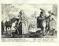 An illustration from Pugillus facetiarum iconographicaru[m] in studiosorum potissimum gratiam ex propijs eorundem albis desumptarum et iam primum hac forma editarum = Allerhand kurtzweilige Stücklein, allen Studenten furnemblich zu lieb auss ihren eigenen Stammbüchern zusamen gelesen und in dise Form gebracht zu Strasburg (1618)