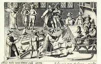 An illustration from Pugillus facetiarum iconographicaru[m] in studiosorum potissimum gratiam ex propijs eorundem albis desumptarum et iam primum hac forma editarum = Allerhand kurtzweilige Stücklein, allen Studenten furnemblich zu lieb auss ihren eigenen Stammbüchern zusamen gelesen und in dise Form gebracht zu Strasburg (1618)