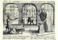 Picture 22 of 25 from Pugillus facetiarum iconographicaru[m] in studiosorum potissimum gratiam ex propijs eorundem albis desumptarum et iam primum hac forma editarum = Allerhand kurtzweilige Stücklein, allen Studenten furnemblich zu lieb auss ihren eigenen Stammbüchern zusamen gelesen und in dise Form gebracht zu Strasburg (1618), leaf 77