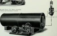 An illustration from Pumping machinery : for operation by any power : single and double acting triplex pumps for various services, deep well power working heads, artesian well cylinders, rotary and centrifugal pumps manufactured by the Deming Company, Salem, Ohio, U.S.A (1915)