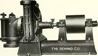 An illustration from Pumping machinery : for operation by any power : single and double acting triplex pumps for various services, deep well power working heads, artesian well cylinders, rotary and centrifugal pumps manufactured by the Deming Company, Salem, Ohio, U.S.A (1915)