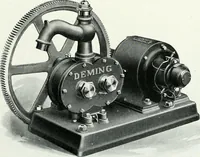 An illustration from Pumping machinery : for operation by any power : single and double acting triplex pumps for various services, deep well power working heads, artesian well cylinders, rotary and centrifugal pumps manufactured by the Deming Company, Salem, Ohio, U.S.A (1915)