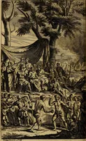 An illustration from P. Virgilii Maronis Opera in tres tomos divisa : cum integris notis Servii, Philargyrii, nec non J. Pierii variis lectionibus, & selectissimis plerisque commentariis Donati, Probi, Nannii, Sabini, Germani, Cerdæ, Taubmanni, & aliorum (1680)