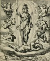 An illustration from Q. HoratI Flacci Emblemata : imaginibus in aes incisis, notisq[ue] illustrata (1607)