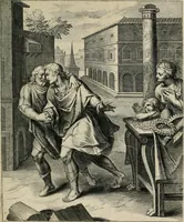An illustration from Q. HoratI Flacci Emblemata : imaginibus in aes incisis, notisq[ue] illustrata (1607)
