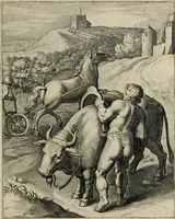 An illustration from Q. HoratI Flacci Emblemata : imaginibus in aes incisis, notisq[ue] illustrata (1607)