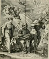 An illustration from Q. HoratI Flacci Emblemata : imaginibus in aes incisis, notisq[ue] illustrata (1607)