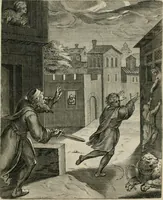 An illustration from Q. HoratI Flacci Emblemata : imaginibus in aes incisis, notisq[ue] illustrata (1607)
