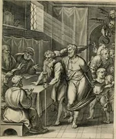 An illustration from Q. HoratI Flacci Emblemata : imaginibus in aes incisis, notisq[ue] illustrata (1607)
