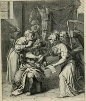 An illustration from Q. HoratI Flacci Emblemata : imaginibus in aes incisis, notisq[ue] illustrata (1607)