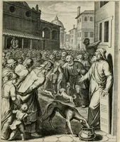 Picture 29 of 103 from Q. HoratI Flacci Emblemata : imaginibus in aes incisis, notisq[ue] illustrata (1607), leaf 60
