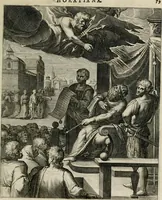 An illustration from Q. HoratI Flacci Emblemata : imaginibus in aes incisis, notisq[ue] illustrata (1607)