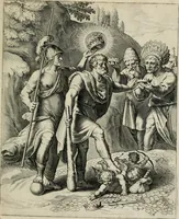 Picture 39 of 103 from Q. HoratI Flacci Emblemata : imaginibus in aes incisis, notisq[ue] illustrata (1607), leaf 80