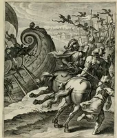 An illustration from Q. HoratI Flacci Emblemata : imaginibus in aes incisis, notisq[ue] illustrata (1607)