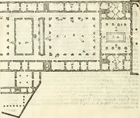 An illustration from I quattro libri dell'architettura di Andrea Palladio : ne' quali, dopò vn breue trattato de' cinque ordini, & di quelli auertimenti, che sono più necesarij nel fabricare : si tratta delle case private, delle vie, de i ponti, delle piazze, de i xisti, & de'tempij (1616)