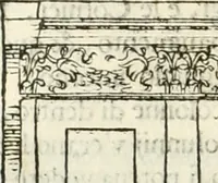 An illustration from I quattro libri dell'architettura di Andrea Palladio : ne' quali, dopò vn breue trattato de' cinque ordini, & di quelli auertimenti, che sono più necesarij nel fabricare : si tratta delle case private, delle vie, de i ponti, delle piazze, de i xisti, & de'tempij (1616)