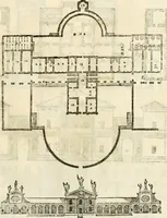 An illustration from I quattro libri dell'architettura di Andrea Palladio : ne' quali, dopò vn breue trattato de' cinque ordini, & di quelli auertimenti, che sono più necesarij nel fabricare : si tratta delle case private, delle vie, de i ponti, delle piazze, de i xisti, & de'tempij (1616)