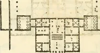 An illustration from I quattro libri dell'architettura di Andrea Palladio : ne' quali, dopò vn breue trattato de' cinque ordini, & di quelli auertimenti, che sono più necesarij nel fabricare : si tratta delle case private, delle vie, de i ponti, delle piazze, de i xisti, & de'tempij (1616)