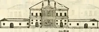 An illustration from I quattro libri dell'architettura di Andrea Palladio : ne' quali, dopò vn breue trattato de' cinque ordini, & di quelli auertimenti, che sono più necesarij nel fabricare : si tratta delle case private, delle vie, de i ponti, delle piazze, de i xisti, & de'tempij (1616)