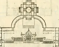 An illustration from I quattro libri dell'architettura di Andrea Palladio : ne' quali, dopò vn breue trattato de' cinque ordini, & di quelli auertimenti, che sono più necesarij nel fabricare : si tratta delle case private, delle vie, de i ponti, delle piazze, de i xisti, & de'tempij (1616)