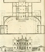 An illustration from I quattro libri dell'architettura di Andrea Palladio : ne' quali, dopò vn breue trattato de' cinque ordini, & di quelli auertimenti, che sono più necesarij nel fabricare : si tratta delle case private, delle vie, de i ponti, delle piazze, de i xisti, & de'tempij (1616)