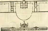 An illustration from I quattro libri dell'architettura di Andrea Palladio : ne' quali, dopò vn breue trattato de' cinque ordini, & di quelli auertimenti, che sono più necesarij nel fabricare : si tratta delle case private, delle vie, de i ponti, delle piazze, de i xisti, & de'tempij (1616)
