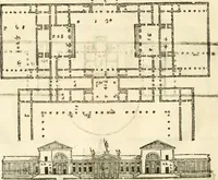 An illustration from I quattro libri dell'architettura di Andrea Palladio : ne' quali, dopò vn breue trattato de' cinque ordini, & di quelli auertimenti, che sono più necesarij nel fabricare : si tratta delle case private, delle vie, de i ponti, delle piazze, de i xisti, & de'tempij (1616)