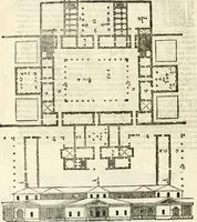 An illustration from I quattro libri dell'architettura di Andrea Palladio : ne' quali, dopò vn breue trattato de' cinque ordini, & di quelli auertimenti, che sono più necesarij nel fabricare : si tratta delle case private, delle vie, de i ponti, delle piazze, de i xisti, & de'tempij (1616)