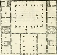 An illustration from I quattro libri dell'architettura di Andrea Palladio : ne' quali, dopò vn breue trattato de' cinque ordini, & di quelli auertimenti, che sono più necesarij nel fabricare : si tratta delle case private, delle vie, de i ponti, delle piazze, de i xisti, & de'tempij (1616)