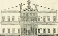 An illustration from I quattro libri dell'architettura di Andrea Palladio : ne' quali, dopò vn breue trattato de' cinque ordini, & di quelli auertimenti, che sono più necesarij nel fabricare : si tratta delle case private, delle vie, de i ponti, delle piazze, de i xisti, & de'tempij (1616)