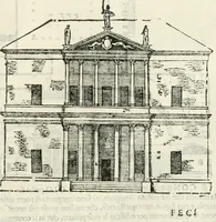 An illustration from I quattro libri dell'architettura di Andrea Palladio : ne' quali, dopò vn breue trattato de' cinque ordini, & di quelli auertimenti, che sono più necesarij nel fabricare : si tratta delle case private, delle vie, de i ponti, delle piazze, de i xisti, & de'tempij (1616)