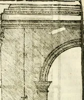 An illustration from I quattro libri dell'architettura di Andrea Palladio : ne' quali, dopò vn breue trattato de' cinque ordini, & di quelli auertimenti, che sono più necesarij nel fabricare : si tratta delle case private, delle vie, de i ponti, delle piazze, de i xisti, & de'tempij (1616)
