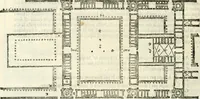 An illustration from I quattro libri dell'architettura di Andrea Palladio : ne' quali, dopò vn breue trattato de' cinque ordini, & di quelli auertimenti, che sono più necesarij nel fabricare : si tratta delle case private, delle vie, de i ponti, delle piazze, de i xisti, & de'tempij (1616)