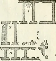 An illustration from I quattro libri dell'architettura di Andrea Palladio : ne' quali, dopò vn breue trattato de' cinque ordini, & di quelli auertimenti, che sono più necesarij nel fabricare : si tratta delle case private, delle vie, de i ponti, delle piazze, de i xisti, & de'tempij (1616)