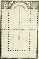 An illustration from I quattro libri dell'architettura di Andrea Palladio : ne' quali, dopò vn breue trattato de' cinque ordini, & di quelli auertimenti, che sono più necesarij nel fabricare : si tratta delle case private, delle vie, de i ponti, delle piazze, de i xisti, & de'tempij (1616)