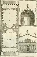 An illustration from I quattro libri dell'architettura di Andrea Palladio : ne' quali, dopò vn breue trattato de' cinque ordini, & di quelli auertimenti, che sono più necesarij nel fabricare : si tratta delle case private, delle vie, de i ponti, delle piazze, de i xisti, & de'tempij (1616)