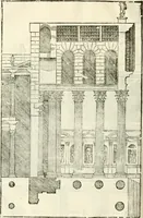 An illustration from I quattro libri dell'architettura di Andrea Palladio : ne' quali, dopò vn breue trattato de' cinque ordini, & di quelli auertimenti, che sono più necesarij nel fabricare : si tratta delle case private, delle vie, de i ponti, delle piazze, de i xisti, & de'tempij (1616)
