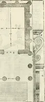 An illustration from I quattro libri dell'architettura di Andrea Palladio : ne' quali, dopò vn breue trattato de' cinque ordini, & di quelli auertimenti, che sono più necesarij nel fabricare : si tratta delle case private, delle vie, de i ponti, delle piazze, de i xisti, & de'tempij (1616)