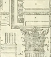 An illustration from I quattro libri dell'architettura di Andrea Palladio : ne' quali, dopò vn breue trattato de' cinque ordini, & di quelli auertimenti, che sono più necesarij nel fabricare : si tratta delle case private, delle vie, de i ponti, delle piazze, de i xisti, & de'tempij (1616)